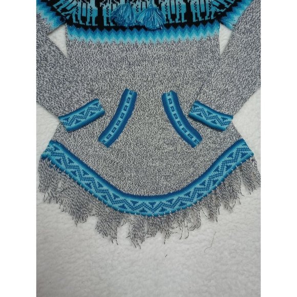 Ecologic Arts 100% Alpaca Wool Sweater Size Large Pullover Turquois/Gray Soft - Picture 8 of 14